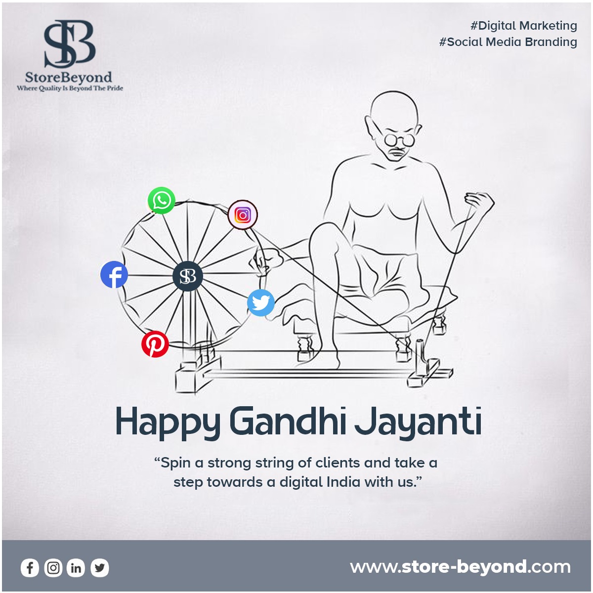 StoreBeyond1's tweet photo. #GandhiJayanti
“The future depends on what we do in the present” #MahatmaGandhi
#StoreBeyond https://t.co/8WA6rMP4Bz