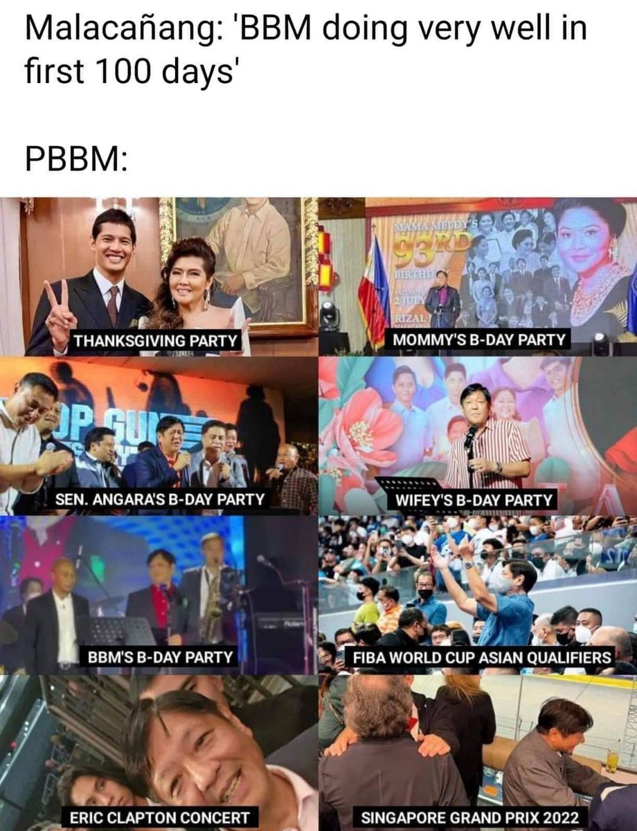 Lots of parties 🎉#Marcos100Days (source : from Facebook messenger  )