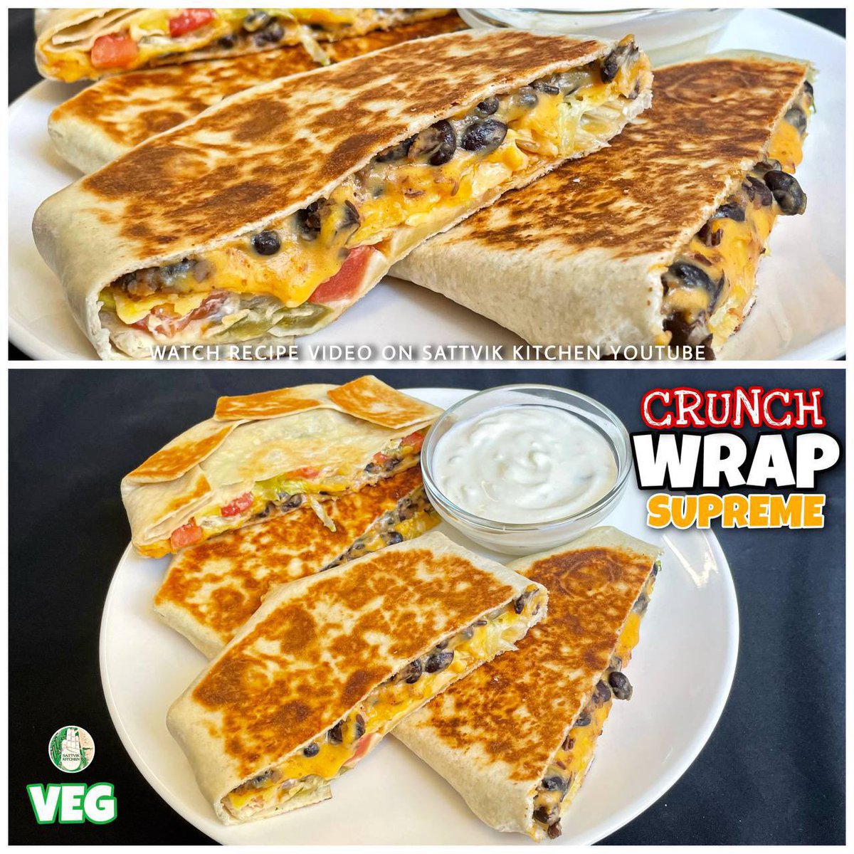 SattvikK's tweet photo. Must Try this Yummy Crunchwrap 😋
Recipe https://t.co/NDfp75JuBD CrunchWrap Supreme 👌🏻#crunchwrap #vegwrap #RecipeOfTheDay https://t.co/EGS9sPcREp