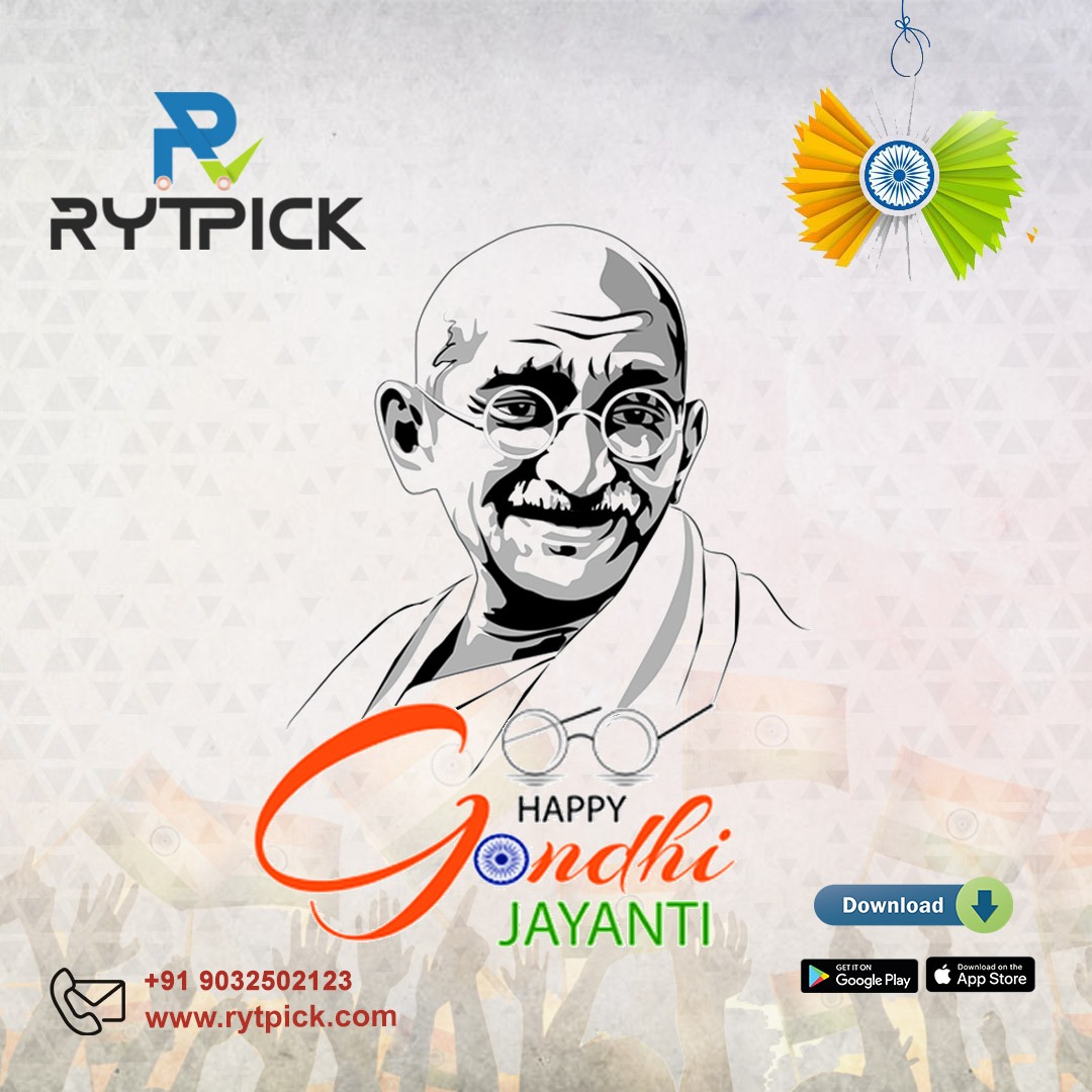 rytpick's tweet photo. HAPPY GANDHI JAYANTI
#gandhijayanti #rytpick #storepickup #prerequestorder #rytpickdelivery #onestopstore #multivendorstore #orderonline #vizagfood https://t.co/XEHh4Gtwz5
