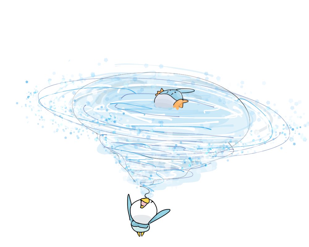 no humans pokemon (creature) water white background penguin ripples bird  illustration images
