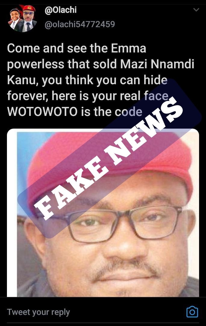 Roland_Akachi's tweet photo. @Frank11716879 Fake news please, kindly ignore. Barr. Onyebuchi Ememanka is the CPS to Abia State Governor and not IPOB Emma Powerful https://t.co/kuPT6N5EgC