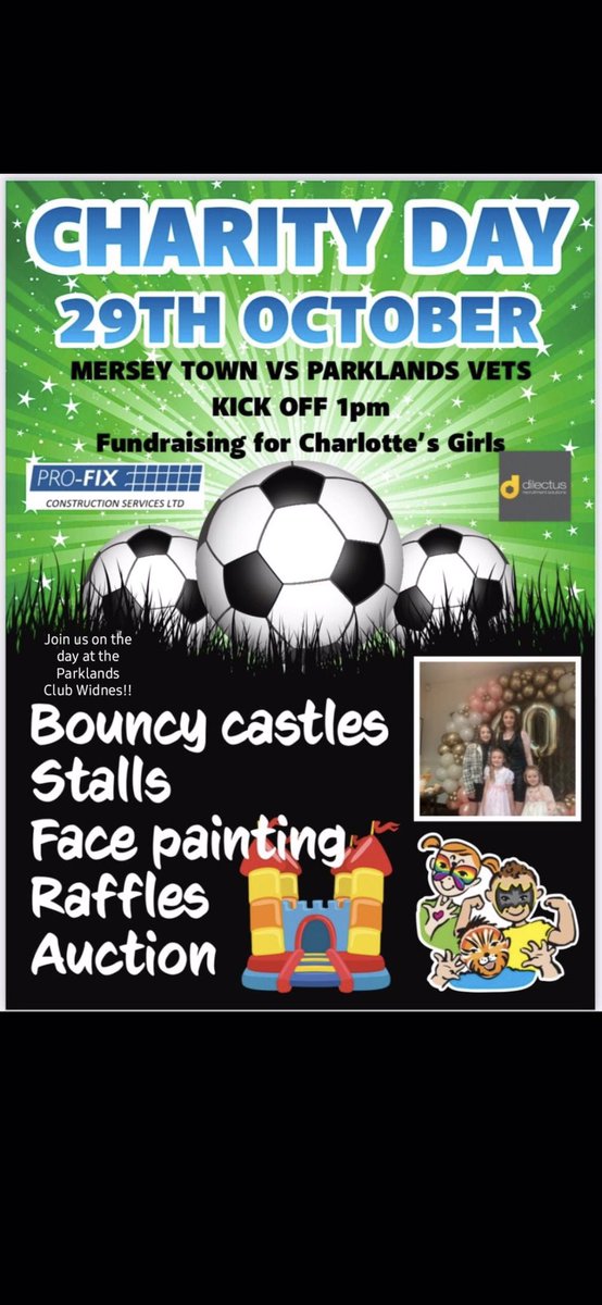 FcMersey's tweet photo. Looking for some special players for this game!! Any local celebs or ex pros fancy coming down with their boots to help us out and raise the profile of the fundraiser?? Appreciate any retweets please let’s spread the word and make this a great day! #ForCharlottesGirls https://t.co/E19Fp944Kv
