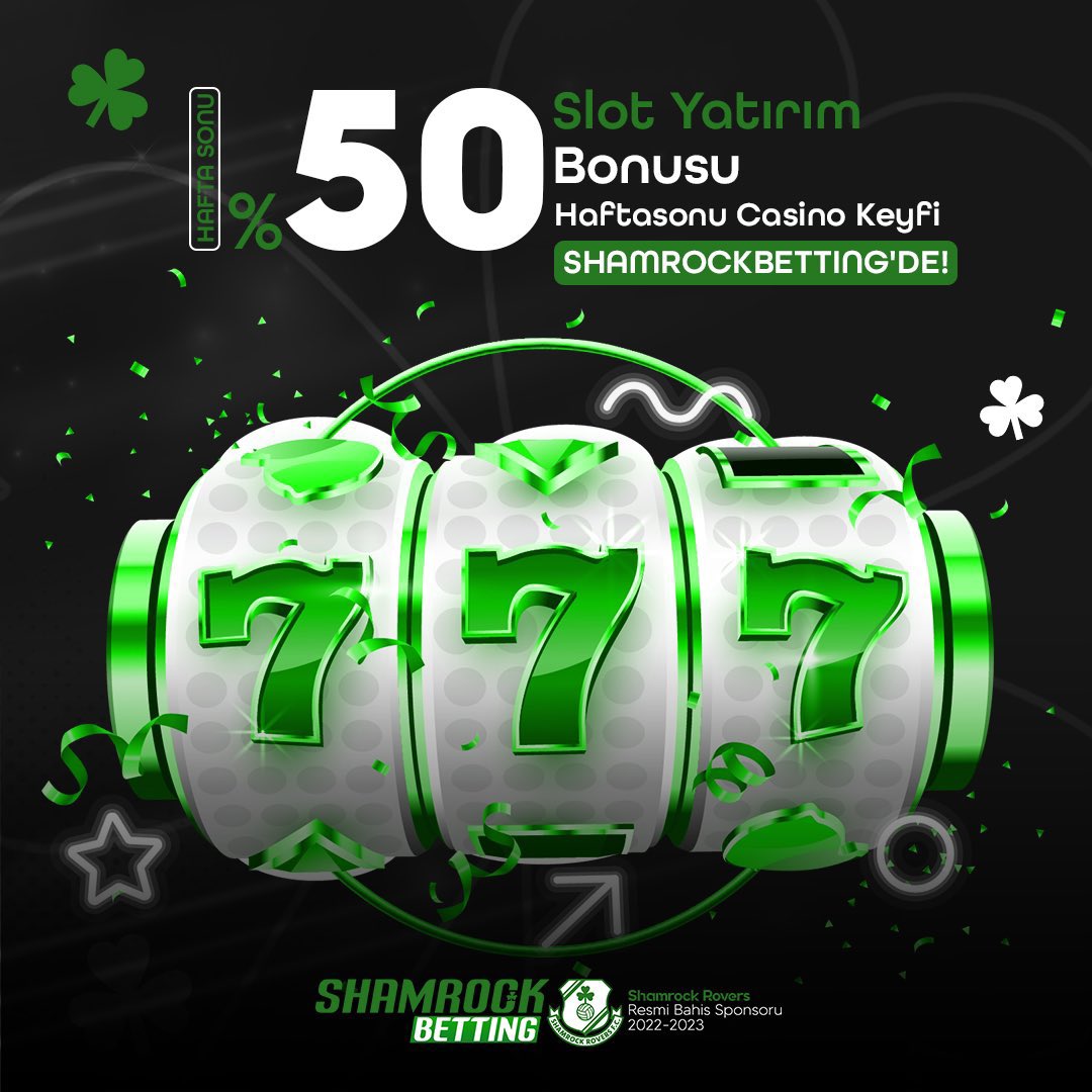 ☘️ Casino oyunlarının adresi ShamrockBetting'te, Cumartesi ve Pazar günleri yapacağınız minimum 250₺ yatırımlarınıza %50 Slot Bonusu! 💎 Hafta sonunuza %50 Slot Bonusu ile keyif katın! 👉shamrockbetting3.com