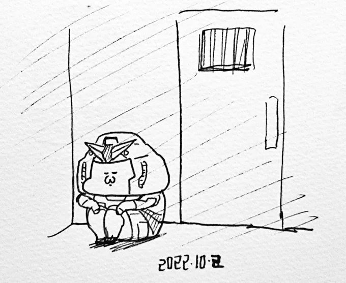 脱走によりWBを危険にさらした事で独房に入れられているガンダム 