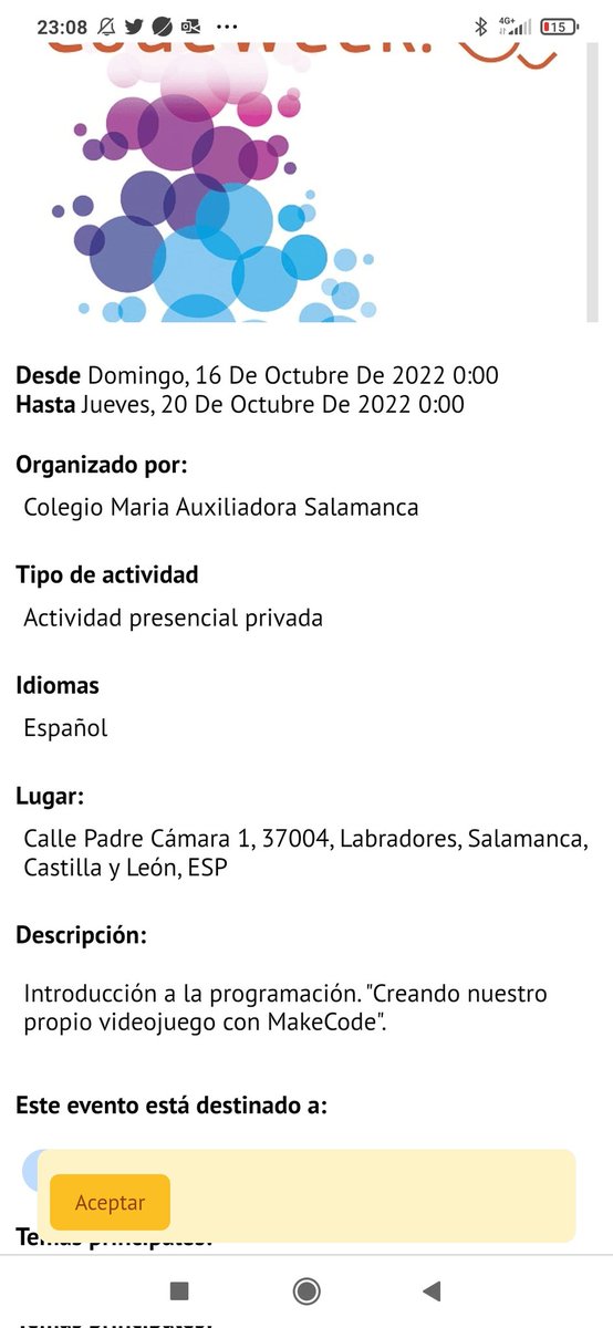 CompDigEdu_SA's tweet image. El @IESFRAYDIEGO y @mauxsalamanca ya tiene publicadas sus actividades en el mapa de la #CodeWeek10 ¿Te animas? #PensamientoComputacional #CodeWeek @CodeWeekEU @cfiesalamanca @CFIE_CR codeweek.eu/events