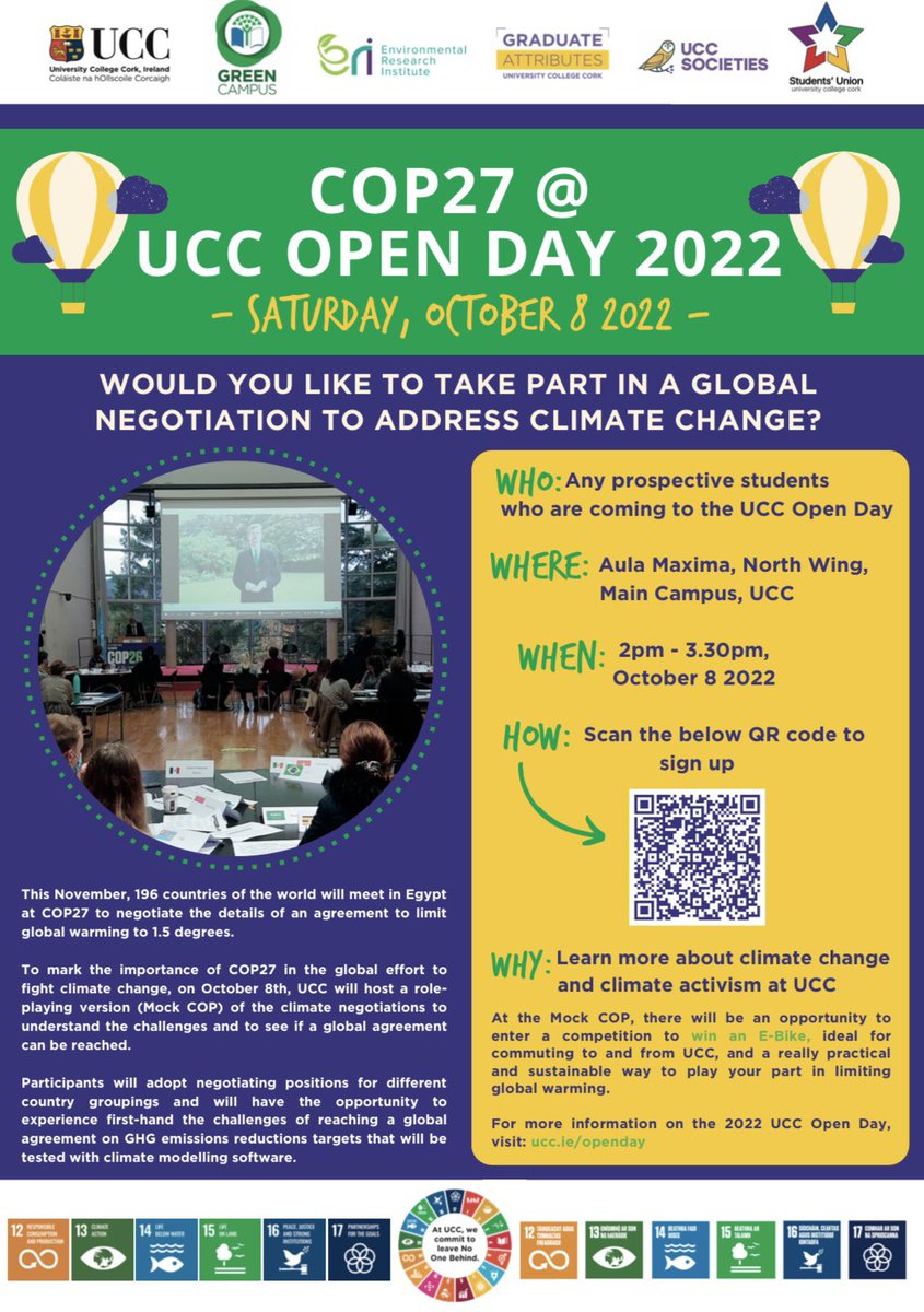 Very much looking forward to the Mock COP27 conference at next Saturday’s Open Day! Details on how to get involved below 🤩📣