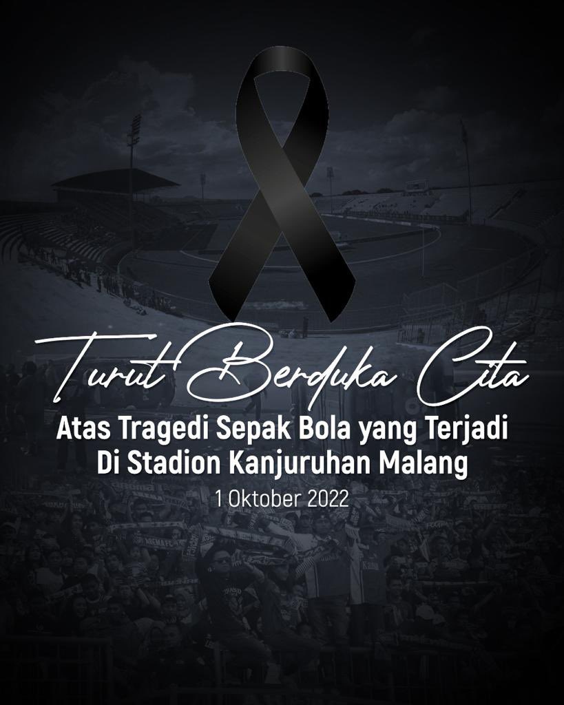 Atas nama Kepolisian Negara Republik Indonesia saya mengucapkan rasa duka cita yang sangat mendalam atas tragedi yang terjadi di Stadion Kanjuruhan Malang Jawa Timur dan menyebabkan wafatnya para suporter dan petugas keamanan. #PrayForKanjuruhan