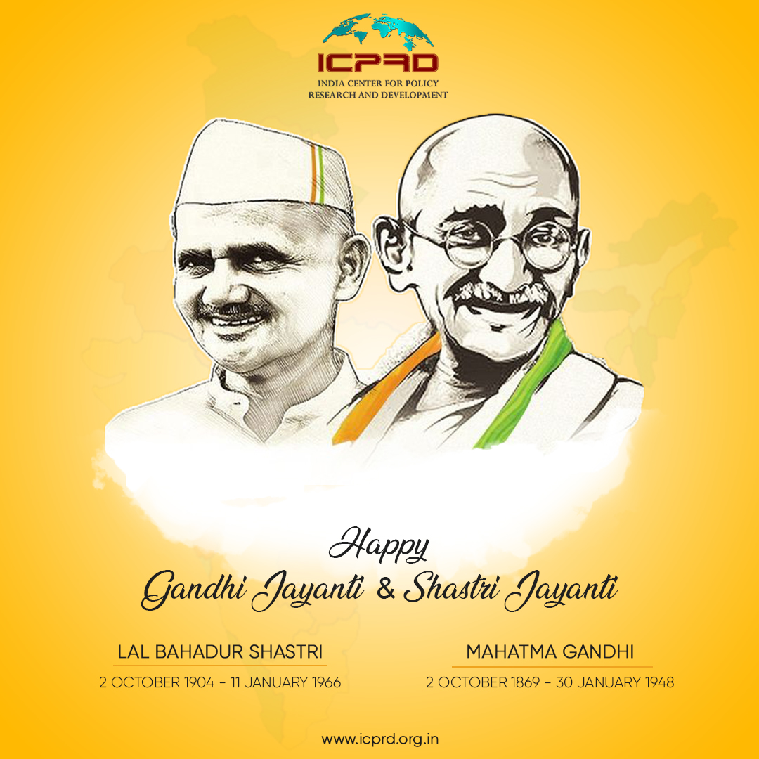 icprdindia's tweet photo. "One of the best leader who made India Independent - Mahatma Gandhi"
"One of the best leader of an Independent India - Lal Bahadur Shastri"
The happiest birthday to our two jewels of our Country...!!🇮🇳
#GandhiJayanti #LalBahadurShastrijayanti #ICPRD #India #2ndOctober https://t.co/Gr63QhDTdd
