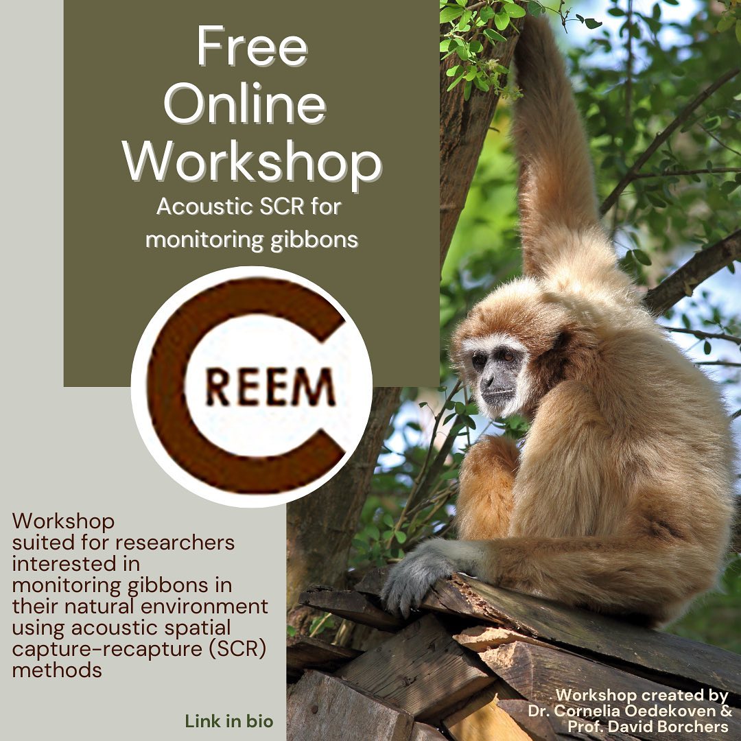 Amazing FREE online workshop by Dr. Cornelia Oedekoven &amp; Professor David Borchers <a href="/univofstandrews/">University of St Andrews</a>. Acoustic spatial capture-recapture (SCR) is for estimating animal population density using calls. Great for gibbons. scr-acoustic.com <a href="/IPS_PrimateNews/">IPS Primate</a> <a href="/PrimateSociety/">PrimateSocietyGB</a>