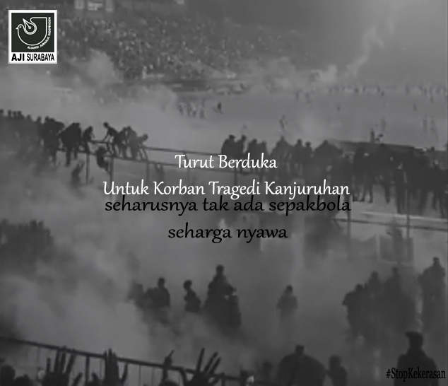 AJI Surabaya turut berdukacita untuk para korban tragedi Kanjuruhan yang menyebabkan hilangnya ratusan nyawa. Semoga jadi yang terakhir dan tak terulang di masa depan. Usut tuntas siapapun yang bertanggungjawab. #PrayForKanjuruhan