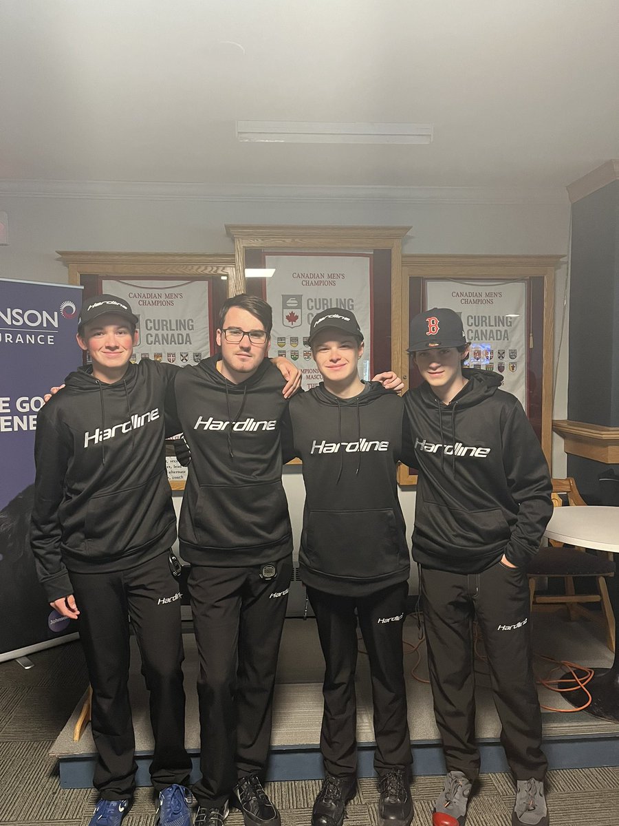 Thanks so much to <a href="/HardlineCurling/">Hardline Curling</a> for these awesome practice hoodies for our first spiel while we wait for our team jackets. 🥌 <a href="/CurlingNL/">Curling NL</a> @SJCCRemaxCentre 

#HardlineNation #JoinTheRevolution