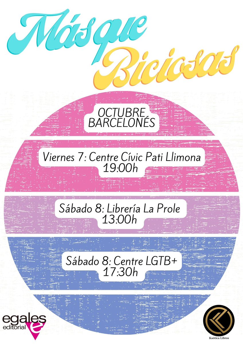 i_elpidio's tweet photo. Hola, caracolas!
Como ya hemos ido avanzando, el finde que viene tenemos muchas actividades en Barcelona para hablar de dos libros recientes de tema bi/pluri. Dentro 🧵, y se agradece difusión! https://t.co/B1IcMouqM5
