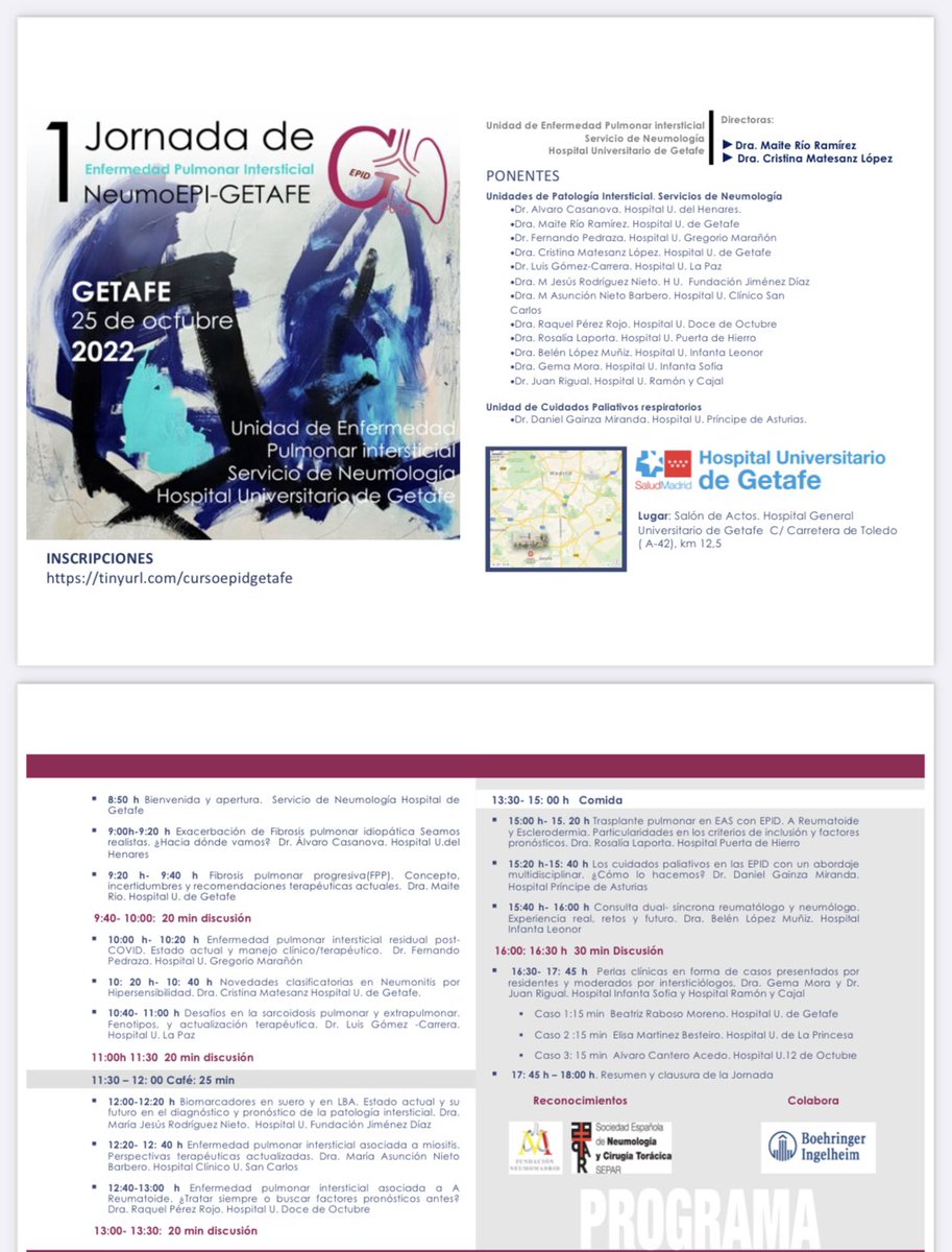 Si todavía no te has apuntado, apúntate! Día 25 de Octubre. Primera Jornada de Neumo-EPI GETAFE!! <a href="/Neumologia_HUG/">Neumología Hospital Universitario de Getafe</a>