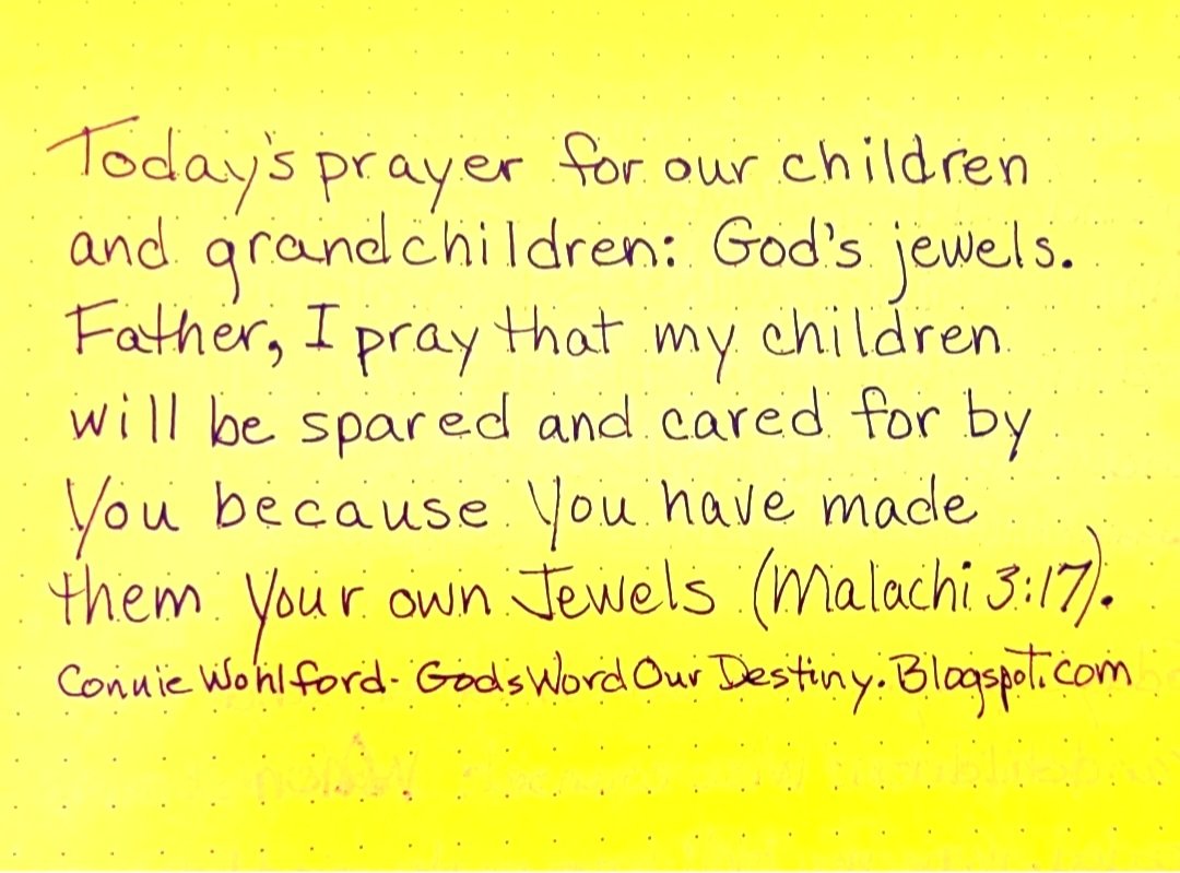 wohlford_connie's tweet image. Today  ...

#jewels #GodsOwn #caredfor #loved #Malachi #prayforchildren #GodsWordOurDestiny 
GodsWordOurDestiny.wordpress.com