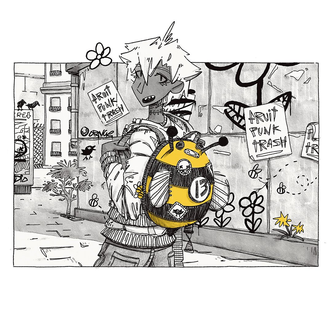 helloradical_'s tweet photo. save the bees

most bees in the UK are solitary, they live in wee tunnels/burrows in trees, the ground, plants and even holes in fences

their habitats are continually under threat, so as it gets colder, consider building a bee hotel to support them

#illustration #mixedmedia https://t.co/butCisGOdx