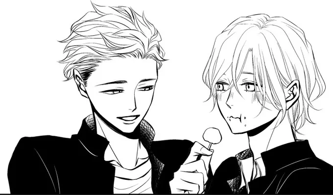 藍がたこ焼きを食べてるシーンを描いたはずが、長門が藍にたこ焼きを食べさせてるシーンになってしまったけどまあいい。多分そっちのほうがいい。 