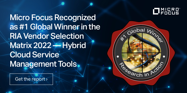 DerekBrittonUK's tweet photo. See why analyst @ResInAction rated @MicroFocus #HCMX #1 in their Vendor Selection Matrix™ 2022 – Hybrid #Cloud Service Management report #ITOps #ITOM #MyCompany https://t.co/QXcvW1C47L https://t.co/fkKcEm3QKv