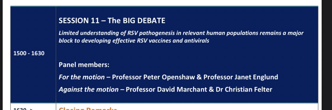 The Big Debate is this afternoon. Get your questions in! #RSV2022
