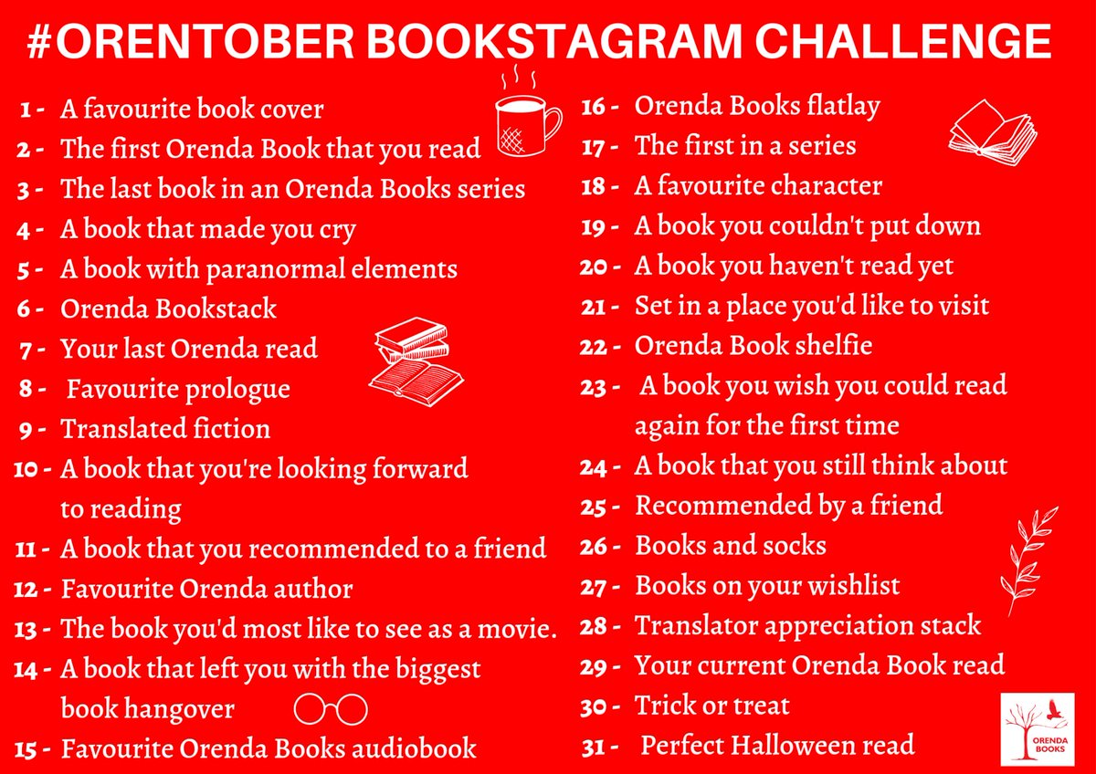 If you would like to take part in the fab #Orentober #BookstagramChallenge created by @_DanielleLouis_ & @kellyvandamme you can find it here! ⬇️ Look out for all our @OrendaBooks posts - we'd love to see yours too! Remember to use the #Orentober tag! ❤ #SquadPodDoesOrentober