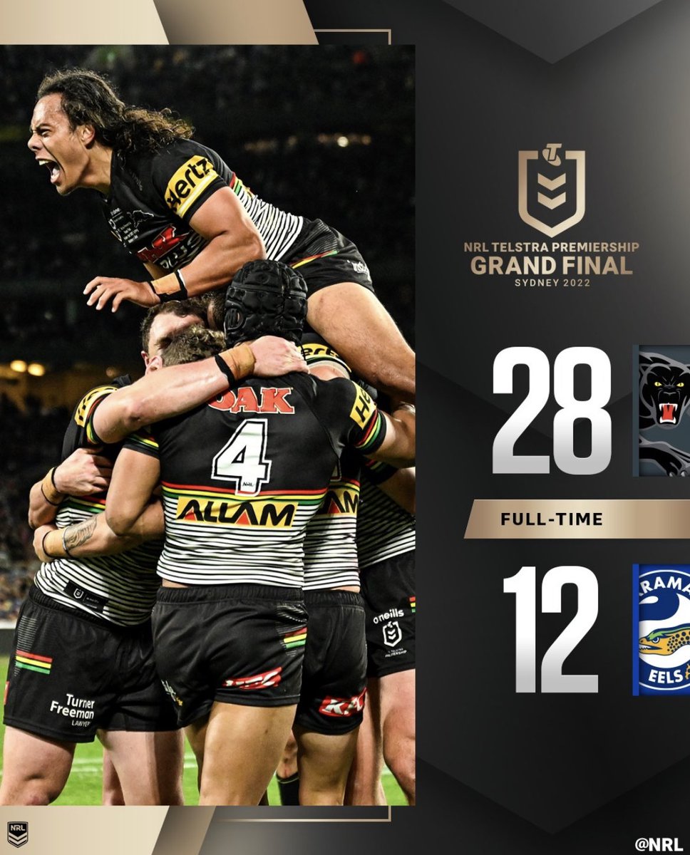 Congratulations to the <a href="/PenrithPanthers/">Penrith Panthers 🐾</a> they have looked to the team to beat all year.

🏆 🏆 

Back2back 🔥 fire

#nrlgrandfinal #nrl #nft 

📸:<a href="/NRL/">NRL</a>