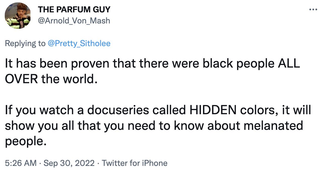 afrocentrists posting their L's online on Twitter "https//t.co/Z5OHfPIKea" / Twitter