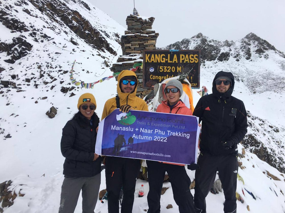 AFTreks's tweet photo. Update from Manaslu & Naar Phu Trek.
This morning, Our team successfully made it to Kang-La Pass (5320m) traversing pristine Naar Phu valley.
#Manaslu #Larkey #KangLa #Pass #Naar #Phu #AnnapurnaRegion #Trekking #NepalNOW #Autumn2022 #VisitNepal #Nepal https://t.co/qn8aWVvzd4