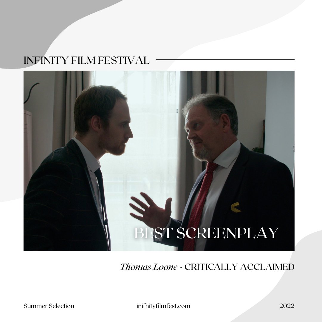 Congratulations to our Best Screenplay winner Thomas Loone for their work on 'Critically Acclaimed'.

Grab your free ticket to see all this months films at the link in bio.

#film #shortfilm #filmfestival #filmawards #screenplay