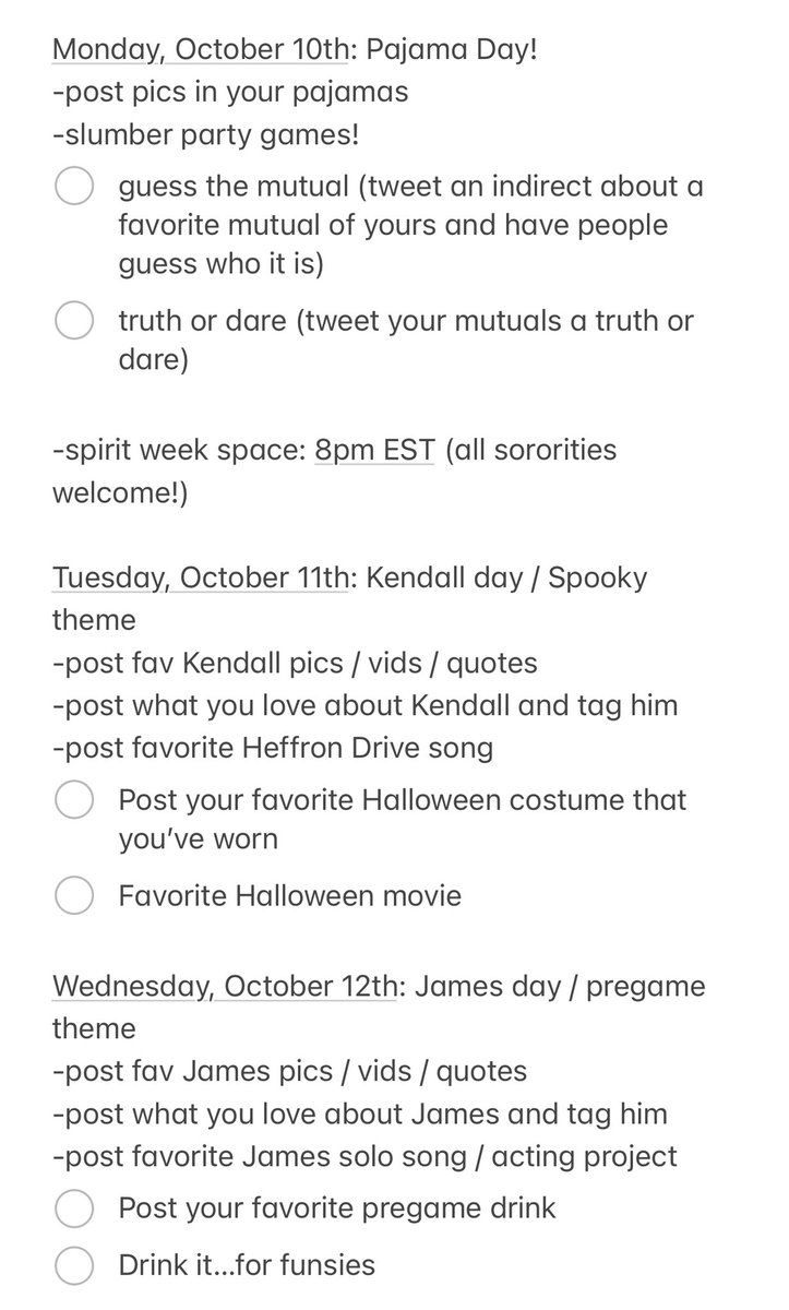 hotgirlrush's tweet photo. Hey #BTRGreekLife, guess what’s coming up? Starting on Monday, October 10th….

🎉🎉 #BTRSpiritWeek 🎉🎉

It’s time to rep your sorority! All sororities from #BTRRushWeek (and even those who didn’t rush a sorority) are welcome to participate. See you all next week!! ❤️ https://t.co/6qsa1LAVvY