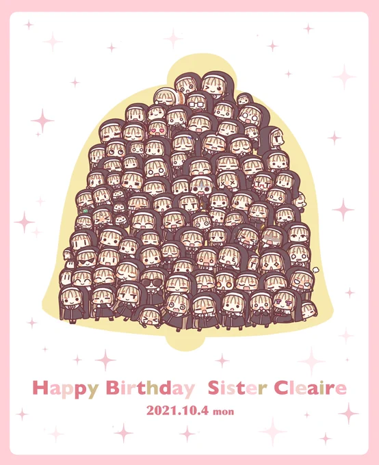 クレアさんのお誕生日まで後一日という事で、これまでのお誕生日イラストをどうぞ!左から新しい順に2021〜2018となってます! 