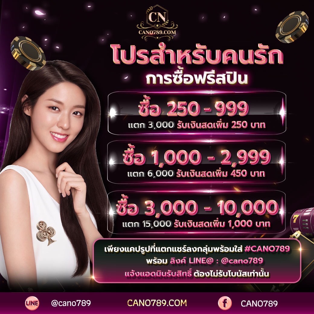 Canobet789's tweet photo. 🔥โปรสำหรับคนรักการซื้อฟรีสปิน
ซื้อ 250 - 999 แตก 3,000 รับเงินสดเพิ่ม 250 บาท
ซื้อ 1,000 - 2,999 แตก 6,000 รับเงินสดเพิ่ม 450 บาท
ซื้อ 3,000 - 10,000 แตก 15,000 รับเงินสดเพิ่ม 1,000 บาท
#CANO789 #SLOT #คาสิโนออนไลน์ #บาคาร่า #บาคาร่าออนไลน์ #lotto #หวยออนไลน์ #แทงหวยเว็ยตรง https://t.co/p84wDHdtK1
