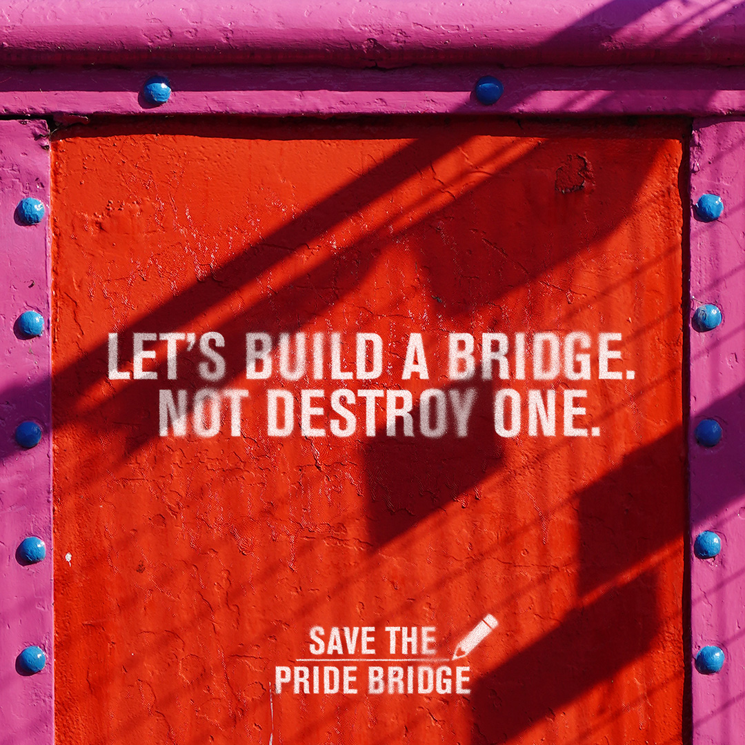 TheLeith's tweet photo. Leith says #SaveThePrideBridge 🏳️‍🌈 

Our community’s beloved symbol of inclusivity and equality has been condemned and earmarked for demolition by the council. We think this bright and colourful heart of Leith is worth saving. Please sign the petition 👉 https://t.co/K5dbmzAtSY https://t.co/yXSyECtZx1