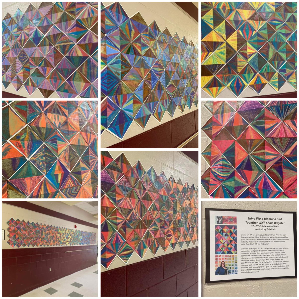Our 1st-5th grade students collaborated to create artwork inspired by the artist Tula Pink. Many thanks to our creative art teacher, Ms.  Rhonda Powell for bringing these individual art pieces together to brighten our hallway!

#awaywegrow #WhateverItTakes #ses #iheartckh
