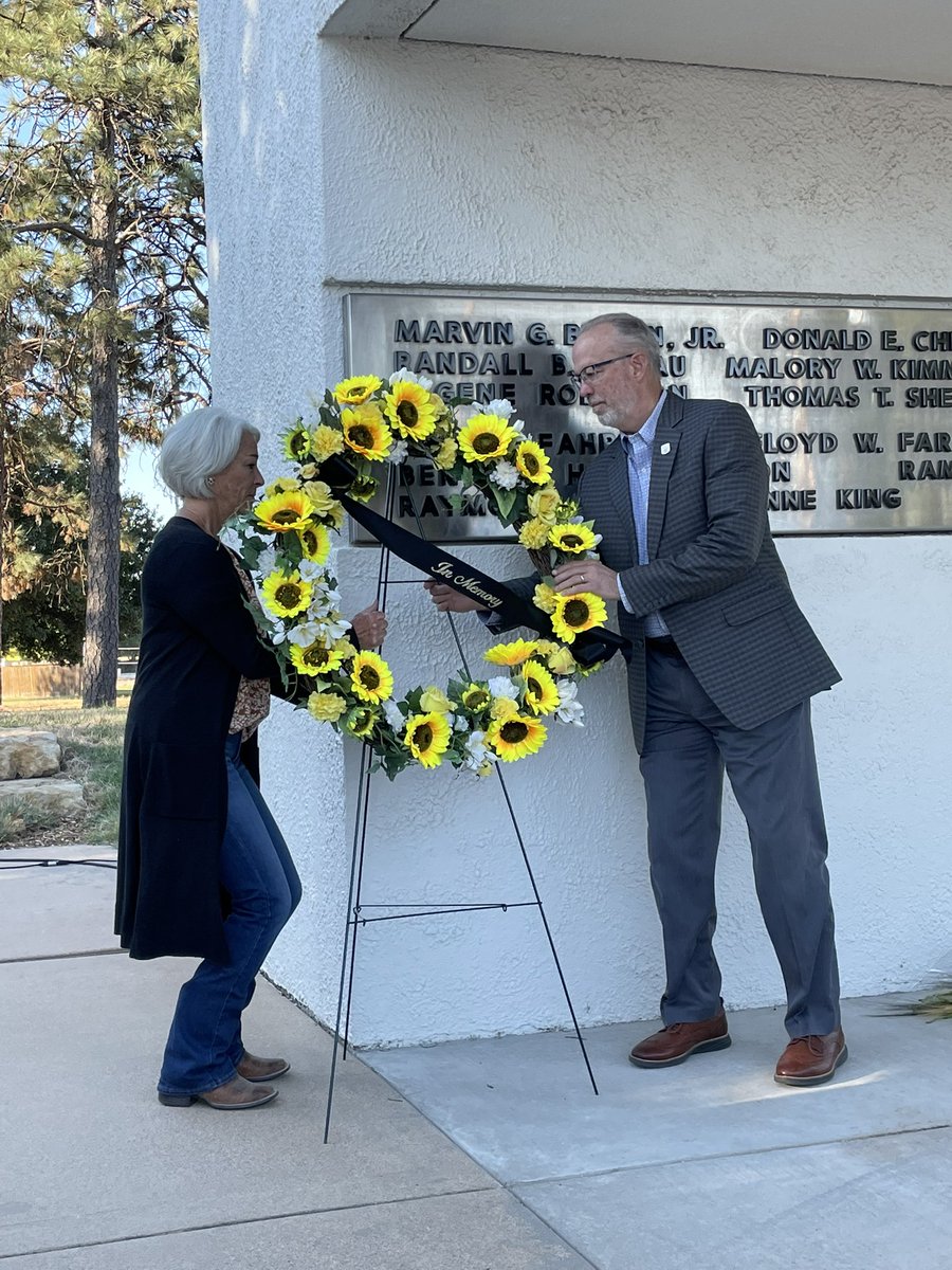 Today marks the 5️⃣2️⃣nd anniversary of the <a href="/WichitaState/">Wichita State</a> football plane crash. Honored to be with <a href="/GoShockersAD/">Kevin Saal</a> and the student athletes for this special event. #ShockerProud