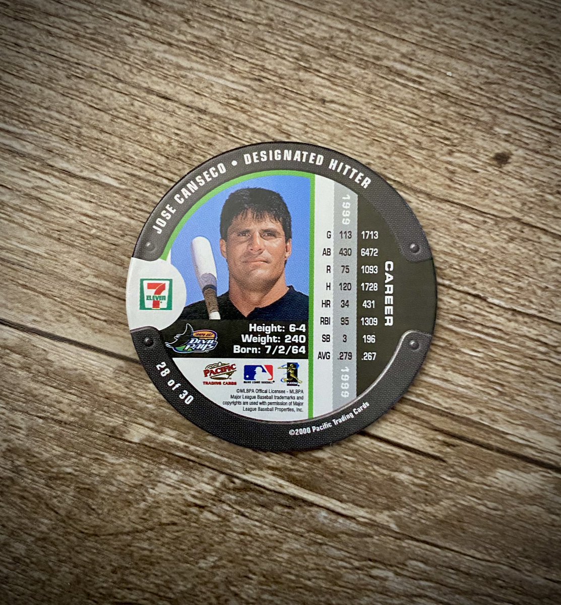 What is the most obscure #DevilRays item that you own? I’ll start… Jose Canseco lenticular POG.