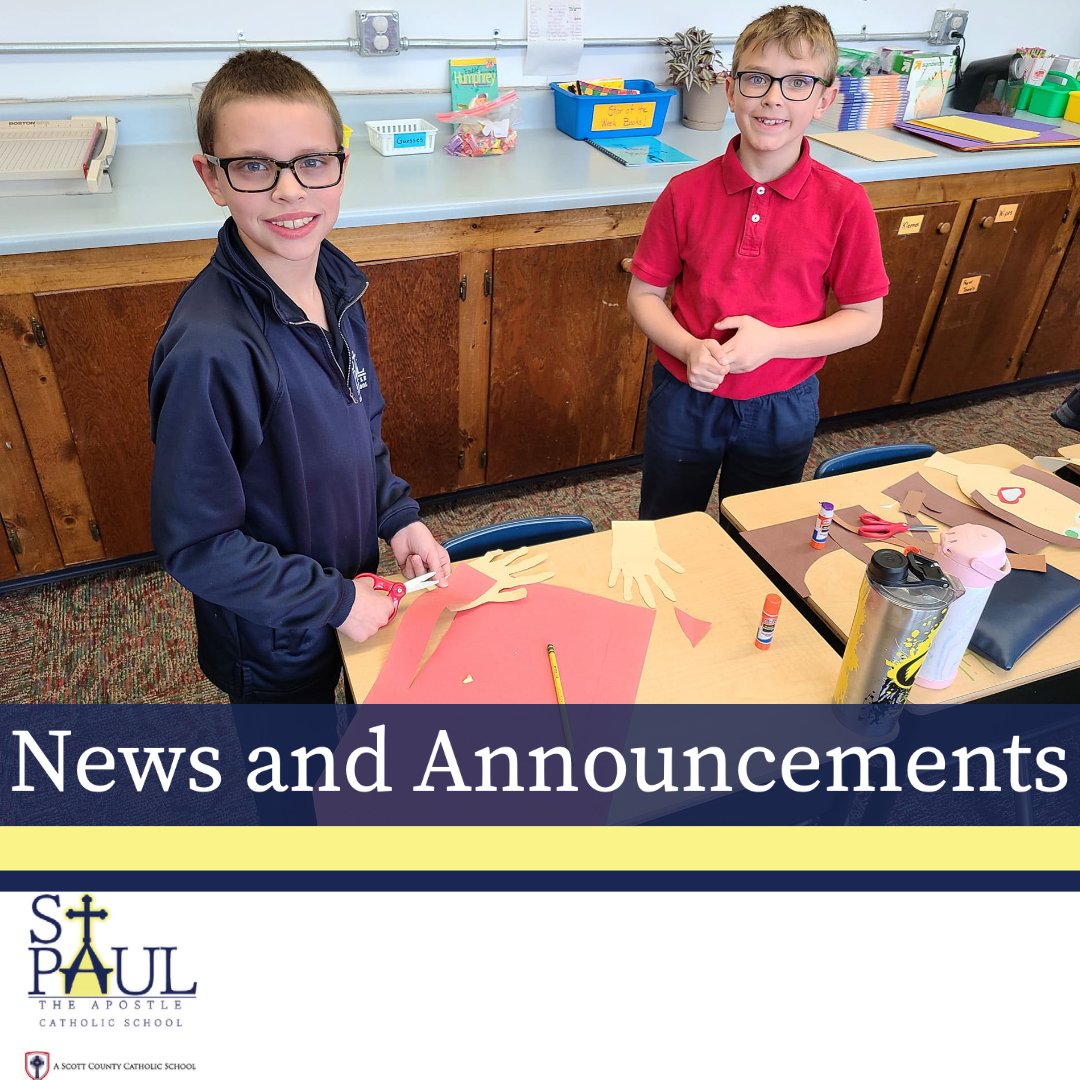 To read about news and announcements about St. Paul from Dr. Delaney, click this link-
bit.ly/3dW7kwP 
#elementaryschool #catholiceducation #gradeschool #kindergarten #catholicschool #davenportiowa #davenportia #quadcities
