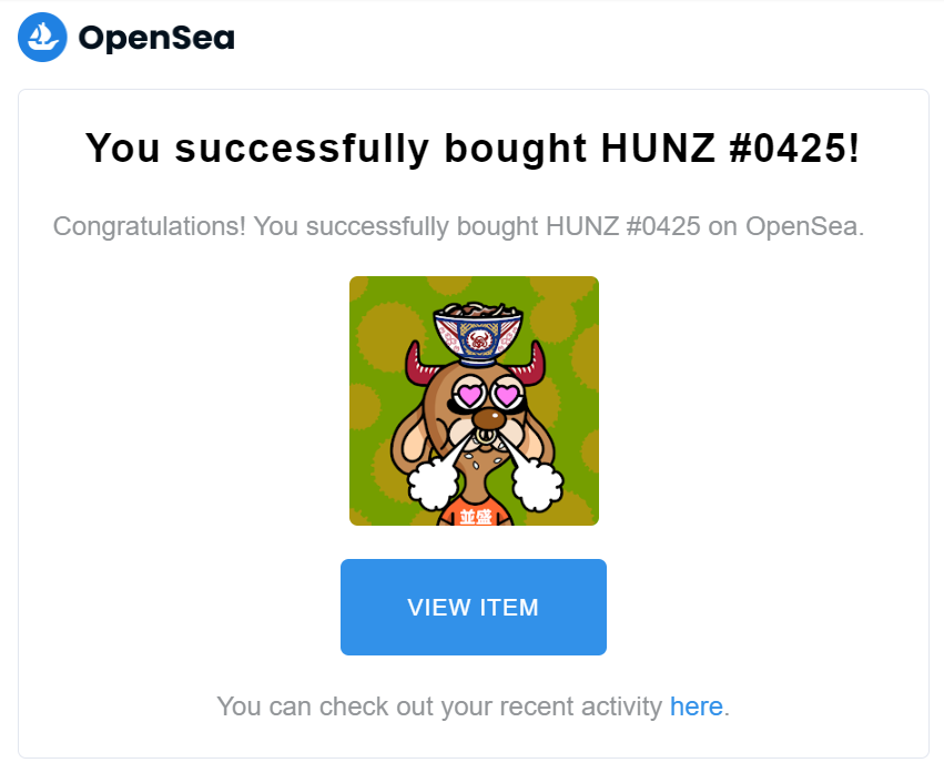 🛍️SUNDAY NFT SHOPPING🛍️

I'm so happy to grabbed this awesome NFT🤩
Thank you so much my friend <a href="/Hunger_Hunterz/">HungerHunterz_NFT🍔🍕🍣ﾊﾝｶﾞｰﾊﾝﾀｰｽﾞ</a>🔥
Keep up the good work🚀🚀

Go Check his collection👇🏼👇🏼🔥
opensea.io/HungerHunterz

#NFTs #NFTCommunity #nftarti̇sts
