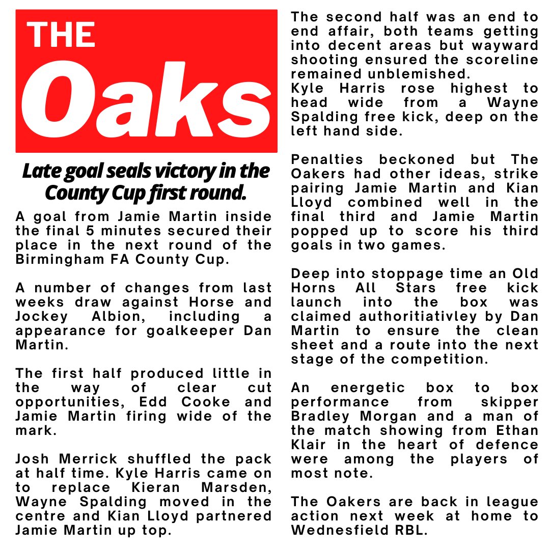 Match report from todays game.

#onemoreone