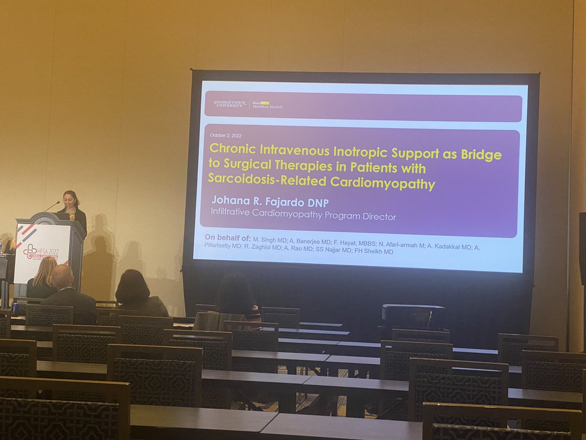 Johanna Fajardo presenting MedStar’s infiltrative CM data with inotropes.