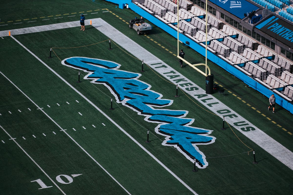 PanthersUnis's tweet photo. BREAKING: The Panthers are using vintage 1995-2011 logos and wordmarks on the field for today's Keep Pounding Game 👀

Carolina will also wear a special #51 helmet decal in honor of Sam Mills

📸: @Panthers | #KeepPounding https://t.co/L19PmiimxY