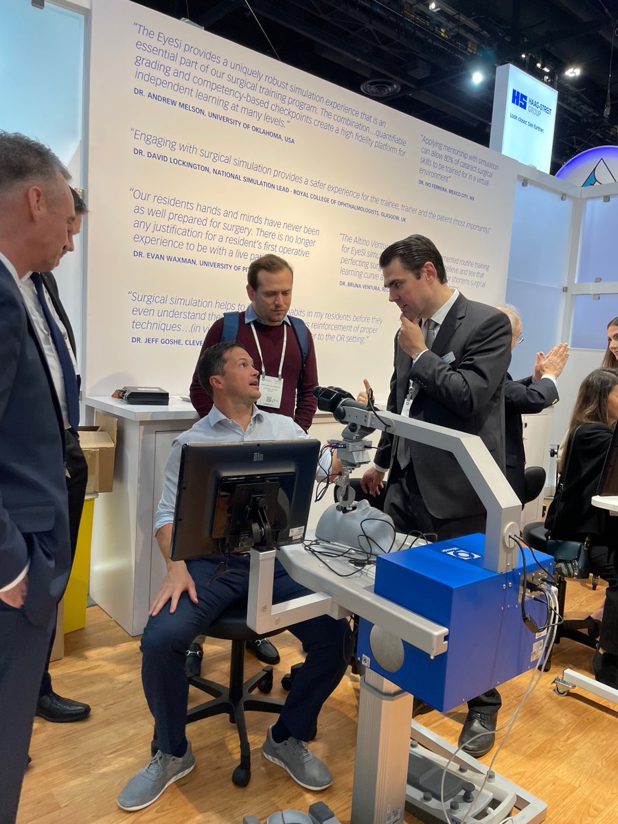 HS_Simulation's tweet image. State-of-the-art training facilities at the Haag-Streit Ophthalmic Skills Training Center: #Eyesi simulators combined with wet lab working stations featuring Hi-R NEO 900 microscopes. Visit us at #aao2022, booth 4362.
#ophthalmology #ophthalmologist #MedicalSimulation #haagstreit