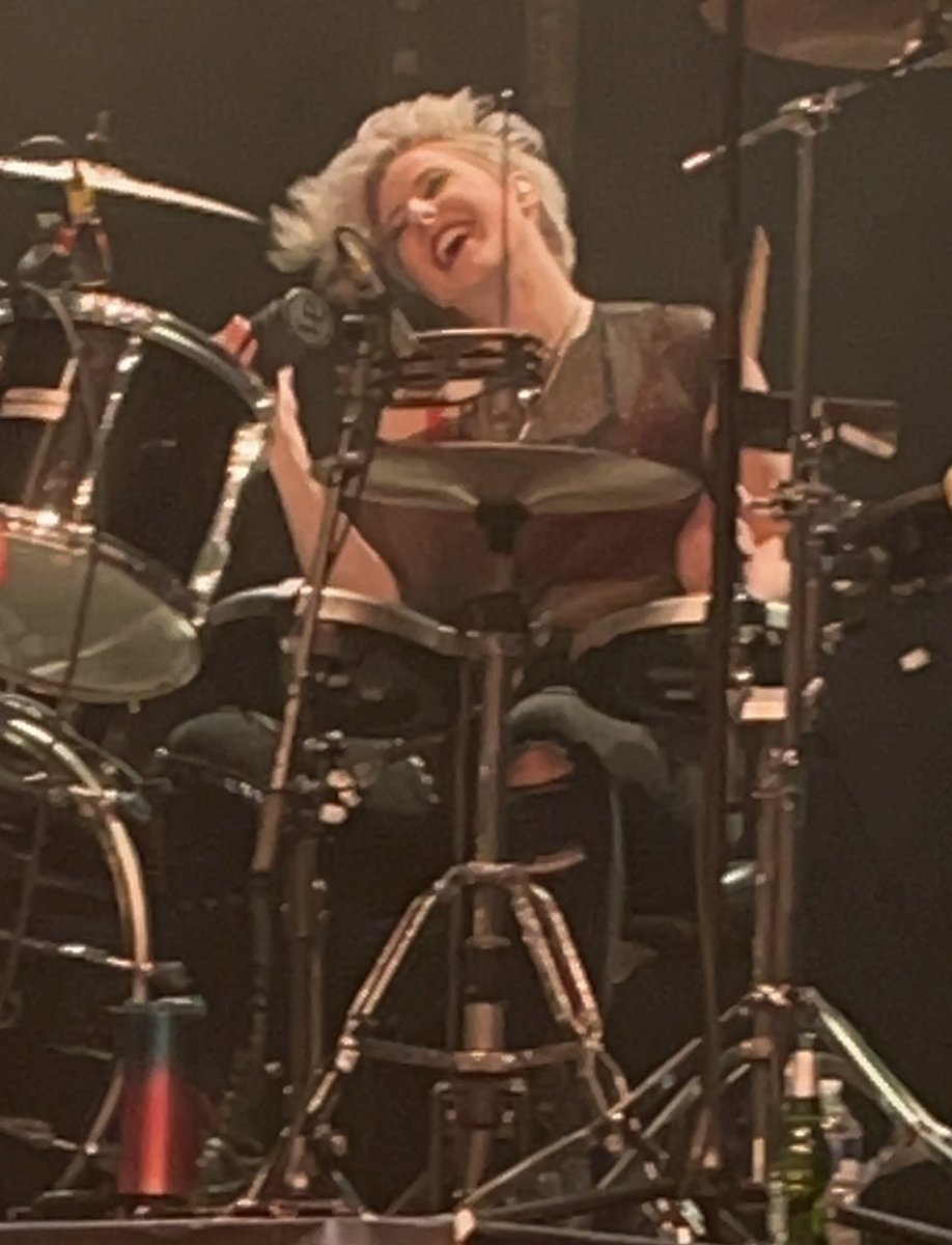 StreekyG's tweet photo. The fab @Emilydrums for @kimwilde #greatesthitstour at #stdavidshallcardiff back on 22nd #kimwilde #emilydrums https://t.co/7WhvwlS4sS