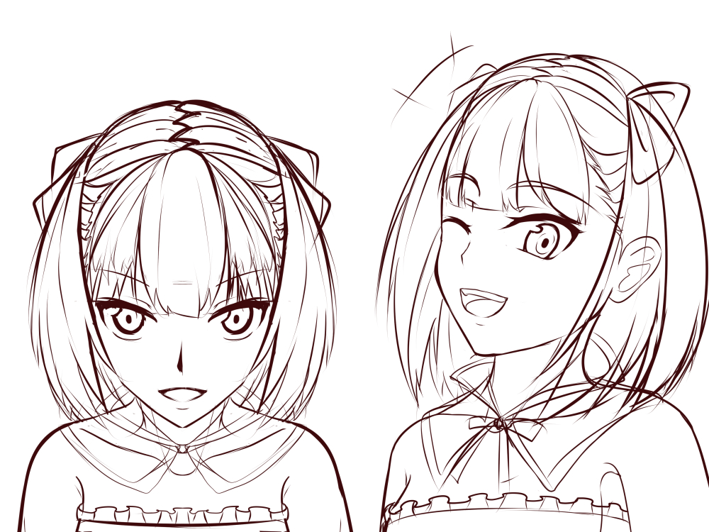 エレナさん落書き
正面は対象定規使って描くのが楽過ぎて依存症になりそう…… 