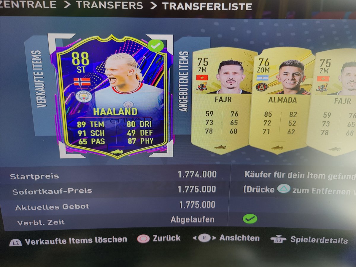 This FUT 23 I have made nice profits with Haaland. Bought 6 Haaland Gold cards on Friday during pack supply, for ~208k. Sold them one day later for ~290k each - Profit after TAX: 400k. Reinvested and bought 1 OTW Haaland for 1.3kk, sold him today after his performance for 1.775kk