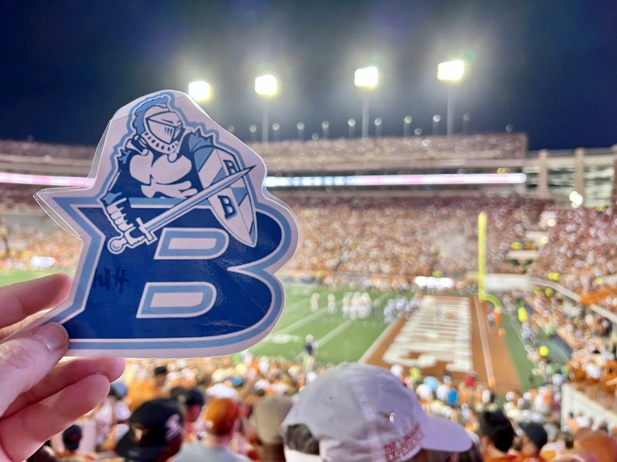 WeissBHS's tweet photo. Our Blue Raiders had a bye week, but that #BELLieve spirit never rests! 🎶It’s the most wonderful time of the year!🎶 
💙🔔🏈🧡🤘🏻🏈 #flatblueraider #161 #hookem https://t.co/7woqZiSAKh