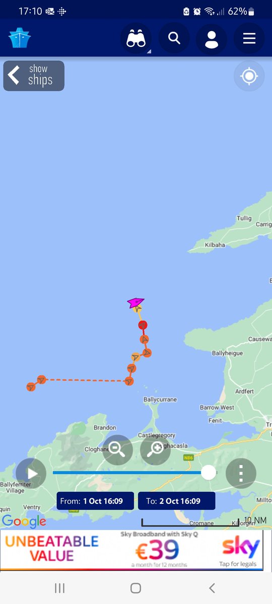 NaughtonElaine's tweet photo. What a sight! #Cushlamachree and @auld__stock making his way north along the Irish coast after 110 days #rowing the N.Atlantic from #NYCtoGalway All going well he'll be landing in @portofgalway by Tues ~ 10.45 and 12pm Who's coming to welcome him home?? @GalwayCityCo @CloHiggins https://t.co/RuEx3Z9Bb6