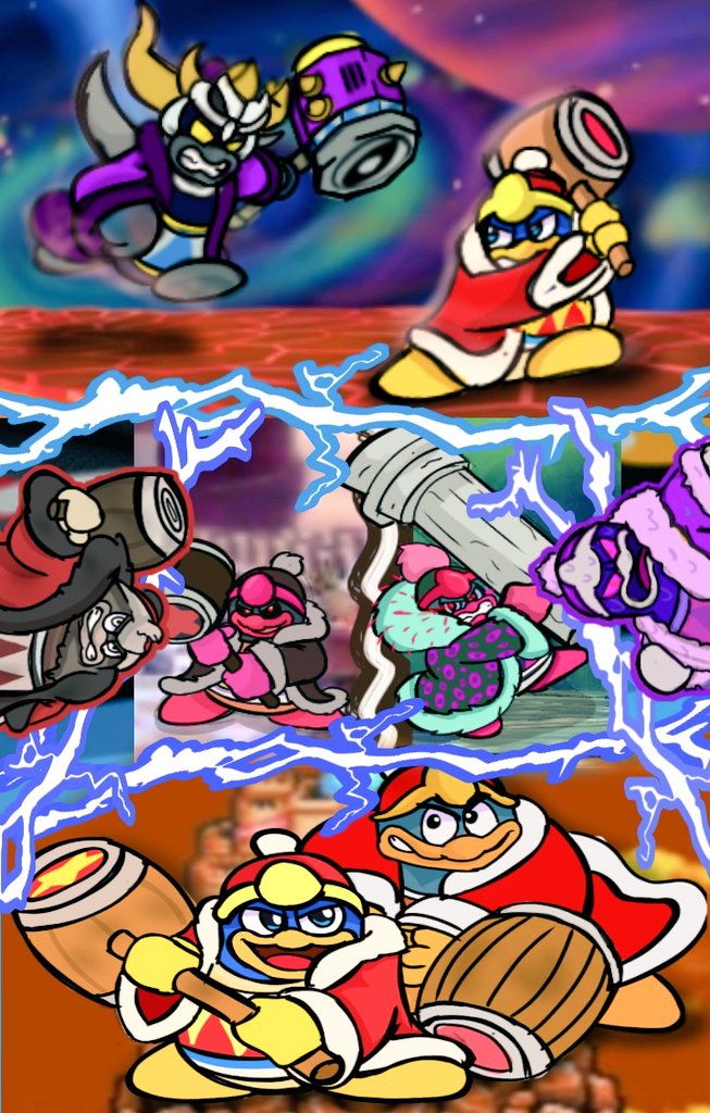 DededeandKirby's tweet photo. 💚~King Dedede's dimensional clones~💜
#KingDedede #ParallelDedede #KingDMind #ShadowDedede #Dededeclone #Kirby #KirbyandtheForgottenLand #KirbyStarAllies #SuperKirbyClash #KirbyPlanetRobobot #KirbyTripleDeluxe #KirbyRightBackAtYa #KirbyFanArt https://t.co/EDVARn0B9X