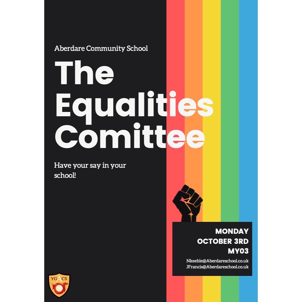 SeneddAberdar's tweet photo. We have all the dates for our first committee meetings of 2022/23! 💭Make sure you come along if you want your say in your school. 💭
🏳️‍🌈Equalities - Monday 3rd October - MY03 🏳️‍🌈 Remember all are welcome to attend any of the committees! #TeamACS #pupilvoice #yourschoolyoursay https://t.co/t5e4xOYtc1