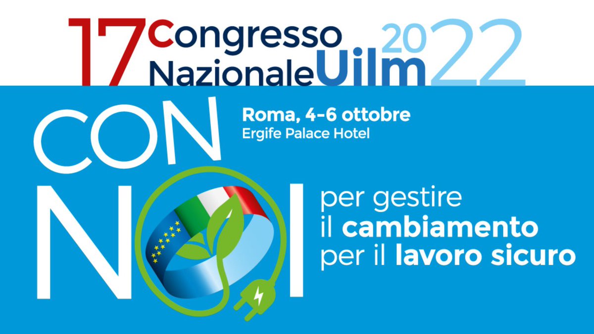 UilmNazionale's tweet photo. #CongressoUilm2022 -2 ⚙️
Pronti per il Congresso nazionale del 4,5 e 6 ottobre 🔵
3 giorni di dibattito, analisi e proposte per il futuro industriale del nostro Paese #Uilm ⚒

CON NOI. 
Per gestire il CAMBIAMENTO
Per il LAVORO SICURO https://t.co/I2GMXdHgPK