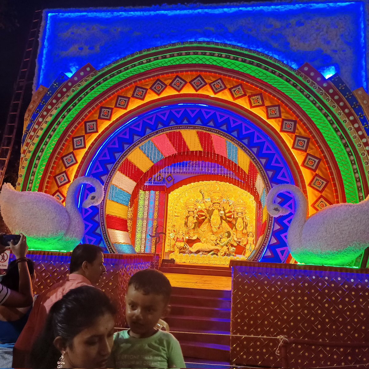 donbratman's tweet photo. Long time no tweet I know, but excited to see my first ever Durga Puja in Kolkata!! https://t.co/CzYp4s17tv